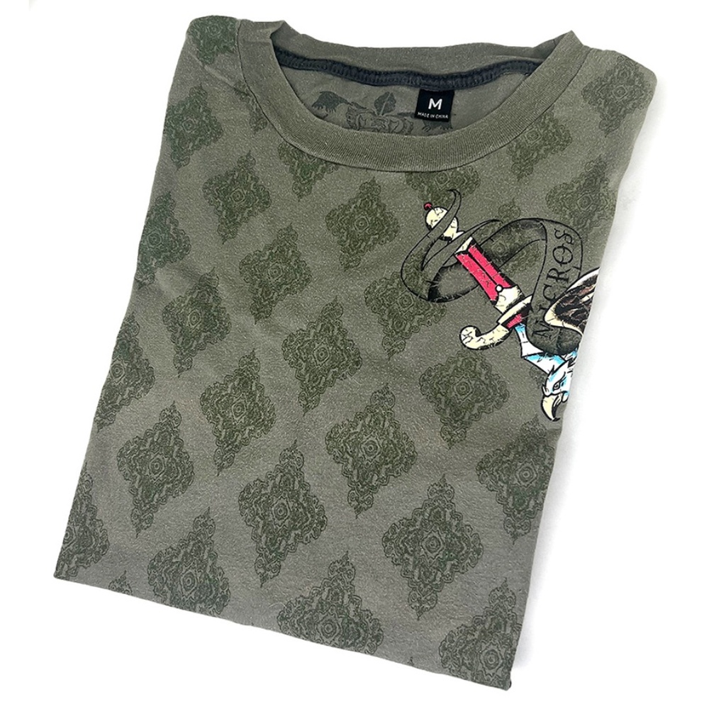 Micros Olive Short Sleeve Eagle T-Shirt